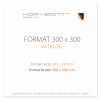 katalog klejony PUR 300x300 mm, okładka - kreda 250 g + środki 130 g, 52+4 str . okładka foliowana 1+0, 300 sztuk