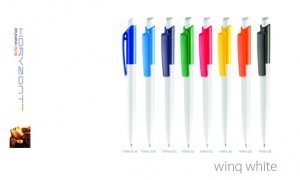 długopis VINQ WHITE do nadruku, nadruk Pantone z palety do wyboru 1+0 - 200 sztuk
