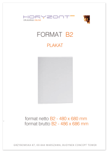plakat B2, ekspres, druk pełnokolorowy jednostronny 4+0, na papierze kredowym, 130 g - 200 sztuk