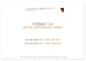 papier firmowy A4 składany do DL-C, druk pełnokolorowy obustronny 4+4, na papierze offset / preprint 90g, 1000 sztuk  