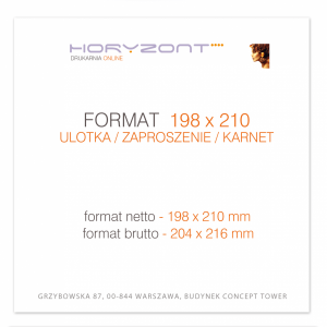 ulotka 198 x 210 mm, druk pełnokolorowy obustronny 4+4, na papierze preprint 90 g, 50 sztuk 