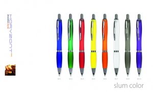 długopis SLUM COLOR do nadruku, nadruk Pantone z palety do wyboru 1+0 - 1000 sztuk