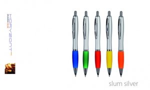 długopis SLUM SILVER do nadruku, nadruk Pantone z palety do wyboru 1+0 - 200 sztuk