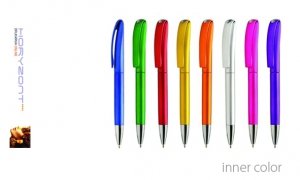 długopis INNER COLOR z nadrukiem, 100 sztuk Pantone z palety do wyboru 1+0