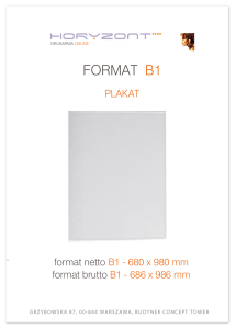 plakat B1 z projektem,  druk pełnokolorowy jednostronny 4+0, na papierze kredowym, 130 g - 300 sztuk