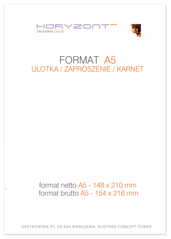 Katalog A5, 210 x 148 mm, całość druk pełnokolorowy z lakierem dyspersyjnym, Ilość stron: 20, Okładka - papier kredowy 250 g + folia jednostronna, środek - papier kredowy 130 g, Szycie zeszytowe - 40 sztuk