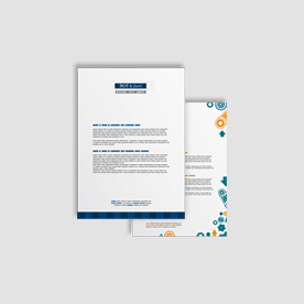 papier firmowy A4 / druk pełnokolorowy jednostronny 4+0, na papierze offset / preprint 90 g - 25 sztuk 