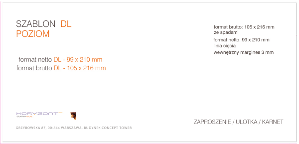 ulotka DL, druk pełnokolorowy obustronny 4+4, na papierze offsetowym 120 - 170 g, 25 sztuk  