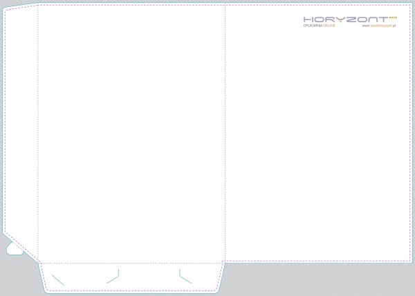 Szablon teczki Standard Ekono 477 x 337 mm, jednobigowy lub dwubigowy. Plik pdf do pobrania.