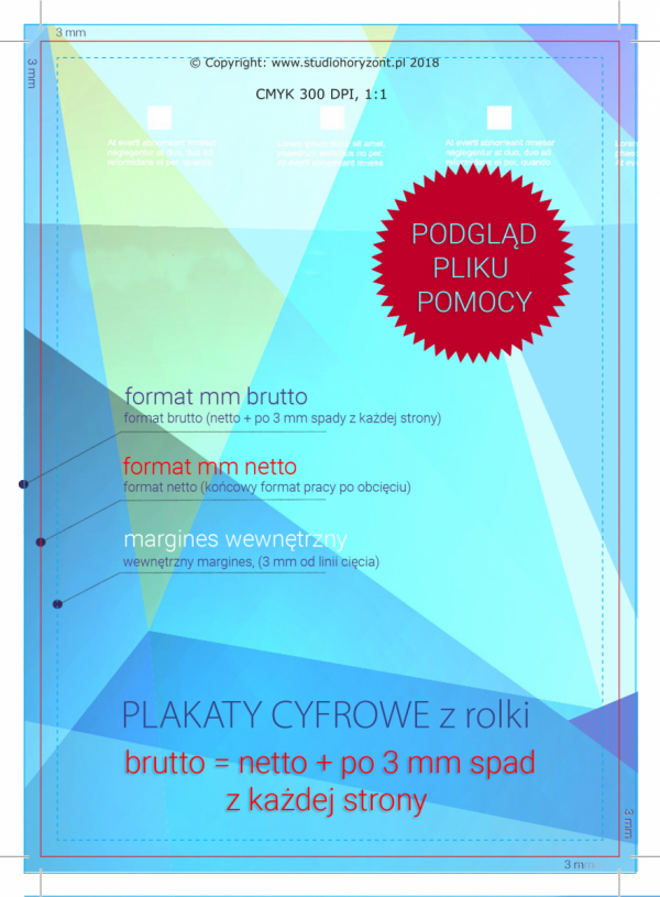 plakat XXL, 800 x 700 mm, druk pełnokolorowy jednostronny 4+0, na papierze blueback 130 g - 1 sztuk   