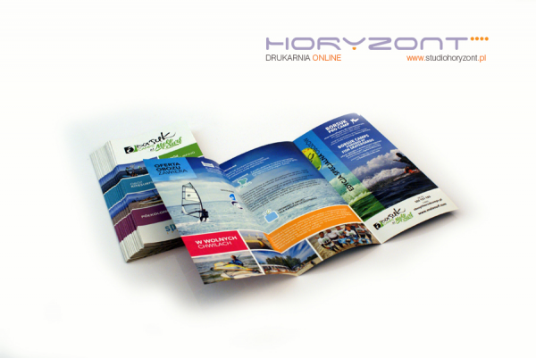 ulotka A4, druk pełnokolorowy obustronny 4+4, na papierze offsetowym 90 g, 400 sztuk