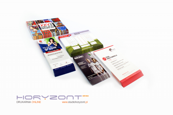 ulotka DL, druk pełnokolorowy obustronny 4+4, na papierze offsetowym 120 - 170 g, 25 sztuk  