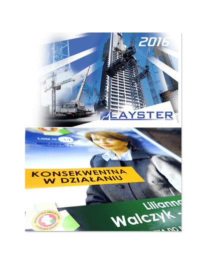 ulotka 4xDL składana do DL (8 stron DL), druk pełnokolorowy obustronny 4+4, na papierze kredowym, 130 g,  1000 sztuk  