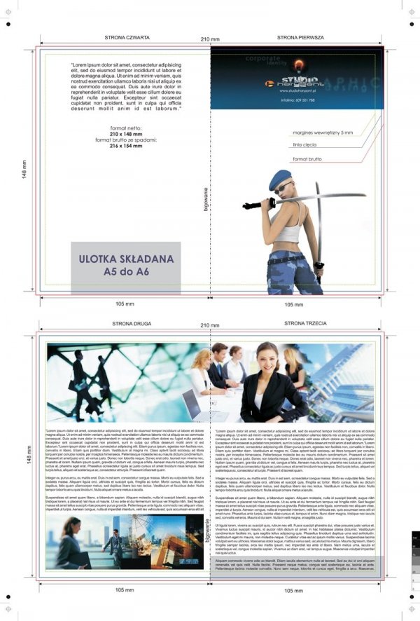 zaproszenie - karta A5, składana do A6, druk dwustronny, kreda 350 g, bez folii 400 sztuk