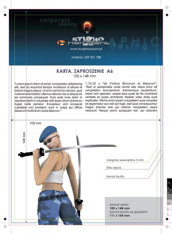 karta A6, druk dwustronny, papier ozdobny Rives 250 g / Modigliani 260 g - 10 szt