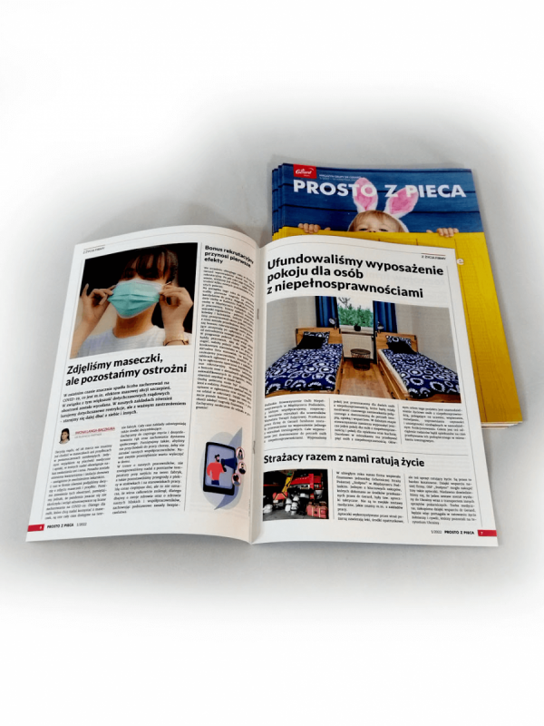 katalog A5, druk pełnokolorowy obustronny 4+4, na papierze kredowym, kreda 130 g, 24 str., 150 sztuk