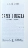 Leopold Unger • Orzeł i reszta (widziane z Brukseli)