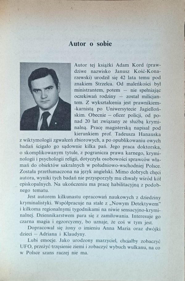 Adam Kord - Historie z nożem w sercu - o autorze