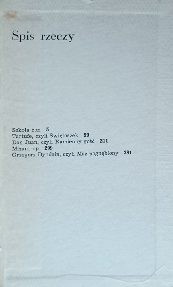 Molier • Teatr [komplet] - spis treści