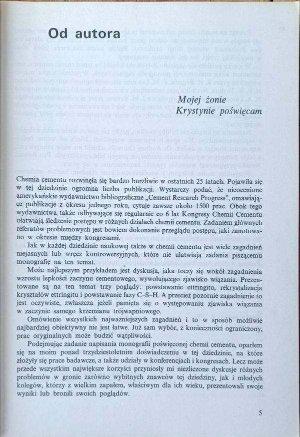 Wiesław Kurdowski Chemia cementu - od autora