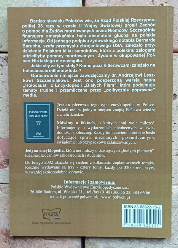 Andrzej Leszek Szcześniak Holocaust - okładka