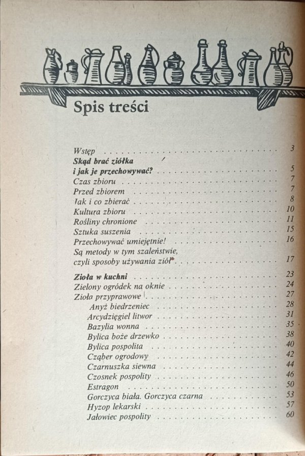 Irena Gumowska Ziółka i my - spis treści