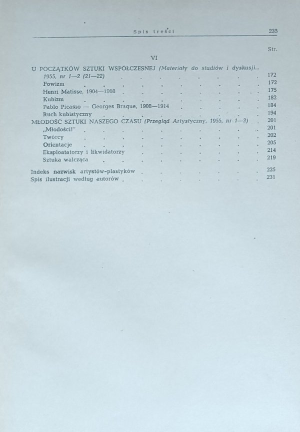 Mieczysław Porębski • Sztuka naszego czasu [Boznańska, Pankiewicz, Kulisiewicz] - spis treści
