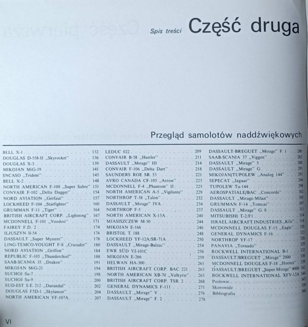Edmund Cichosz Rozwój samolotów naddźwiękowych - spis treści