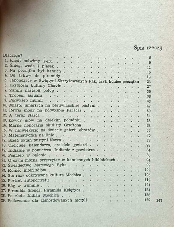Miloslav Stingl • Czciciele gwiazd. Śladami zaginionych kultur peruwiańskich  -  spis treści