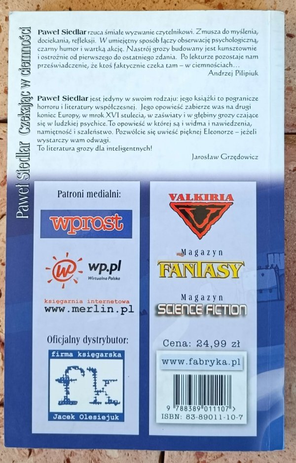 Paweł Siedlar - Czekając w ciemności - okładka