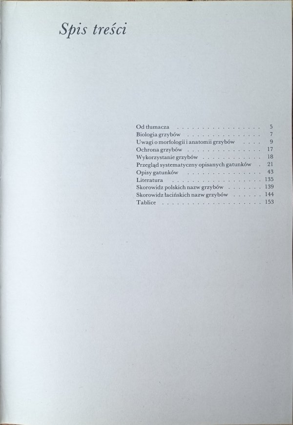 Aurel Dermek  Poznajemy grzyby -  spis treści