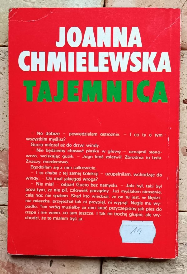 Joanna Chmielewska - Tajemnica - okładka