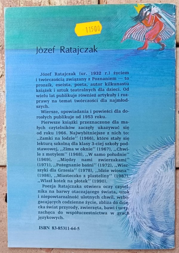 Okładka tylna książki Ziarenka maku autorstwa Józef Ratajczak
