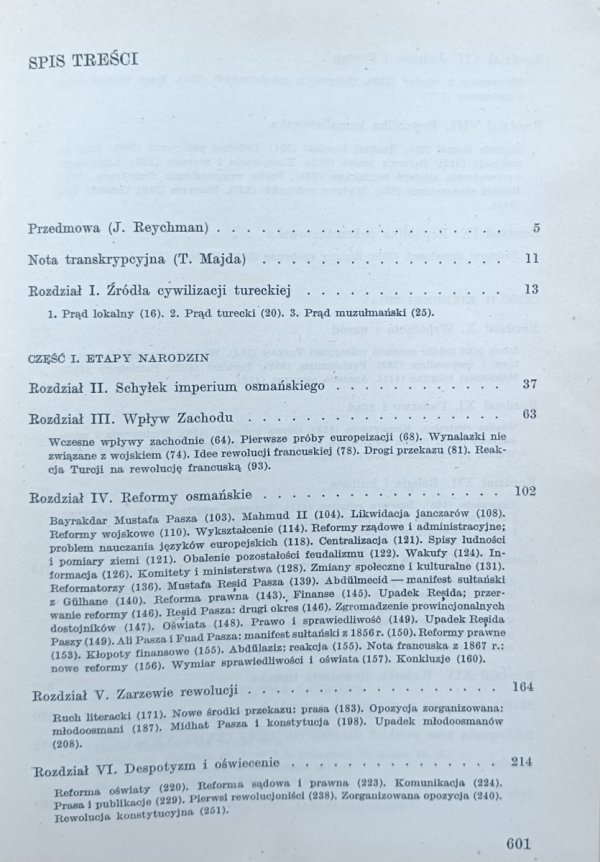 Bernard Lewis  Narodziny nowoczesnej Turcji, spis treści