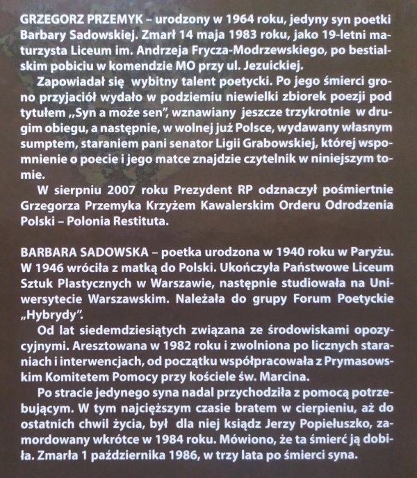 Grzegorz Przemyk W dniu, w którym przyjdziesz po mnie...