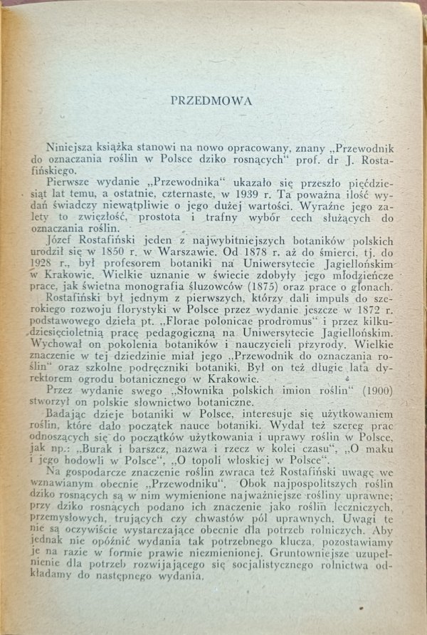Józef Rostafiński  Przewodnik do oznaczania roślin w Polsce dziko rosnących