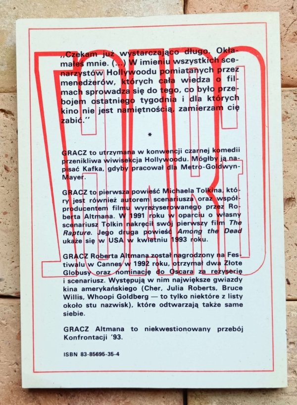 Michael Tolkin - Gracz - okładka