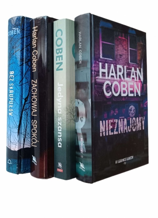 Harlan Coben x4  Nieznajomy - Jedyna szansa - Bez skrupułów - Zachowaj spokój - okładka
