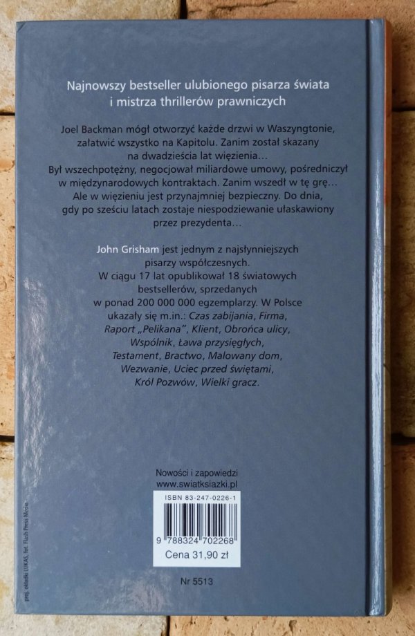 John Grisham • Wielki gracz - okładka