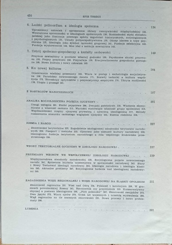 Stanislaw Ossowski  Z zagadnień psychologii społecznej - spis treści