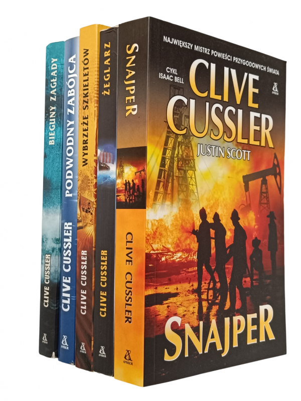 Cussler x5 • Wybrzeże szkieletów - Snajper - Żeglarz i inne | komplet - okładka