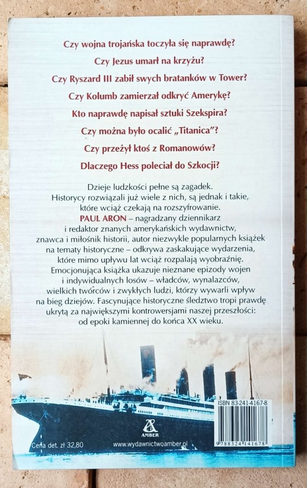 Paul Aron Nierozwiązane zagadki historii - okładka