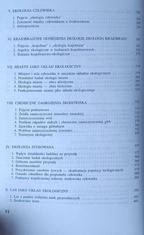 Jan Strzałko Kompendium wiedzy o ekologii - spis treści
