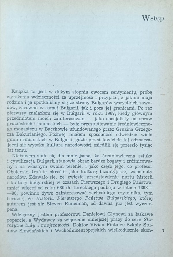 David Marshall Lang  Bułgarzy. Od czasów pogańskich do podboju przez Turcję Osmańską - wstęp