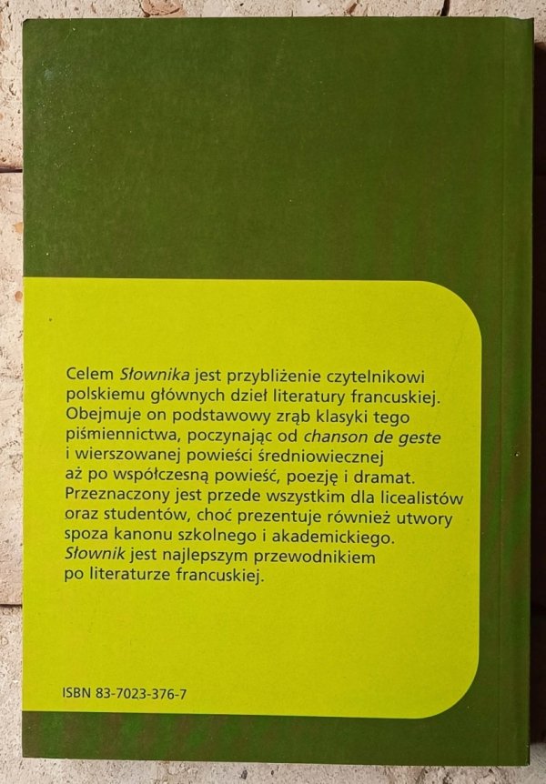 Michel Bouty Słownik dzieł i tematów literatury francuskiej - okładka