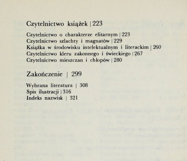 Maria Barbara Topolska • Czytelnik i książka w Wielkim Księstwie Litewskim w dobie Renesansu i Baroku [Książki o Książce], spis tresci