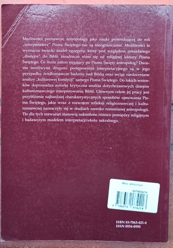 Beata Krzyżaniak • Biblia i antropologia
