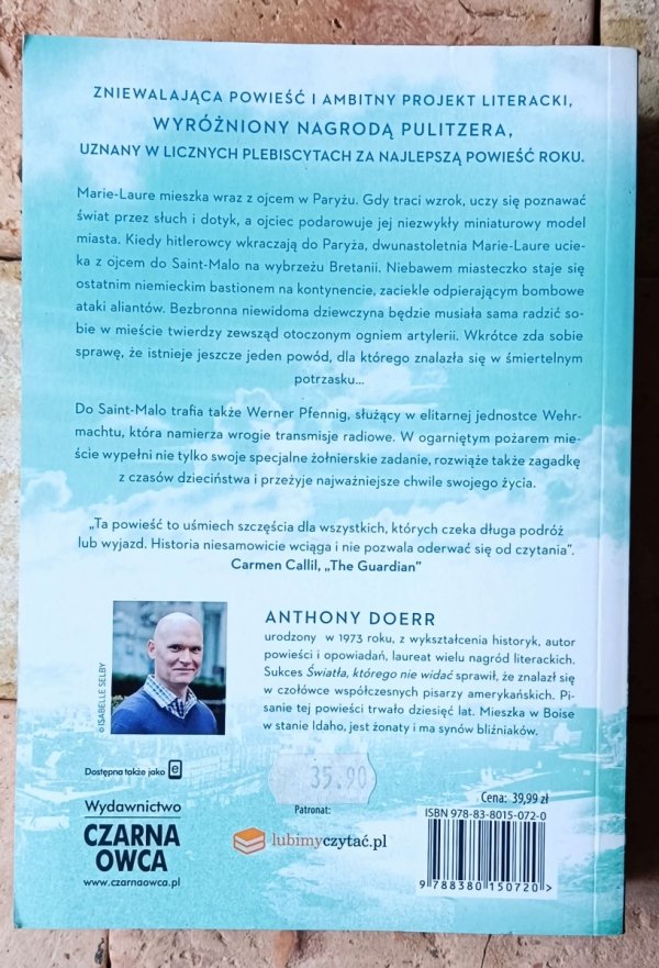 Anthony Doerr • Światło, którego nie widać [Pulitzer 2015] - okładka