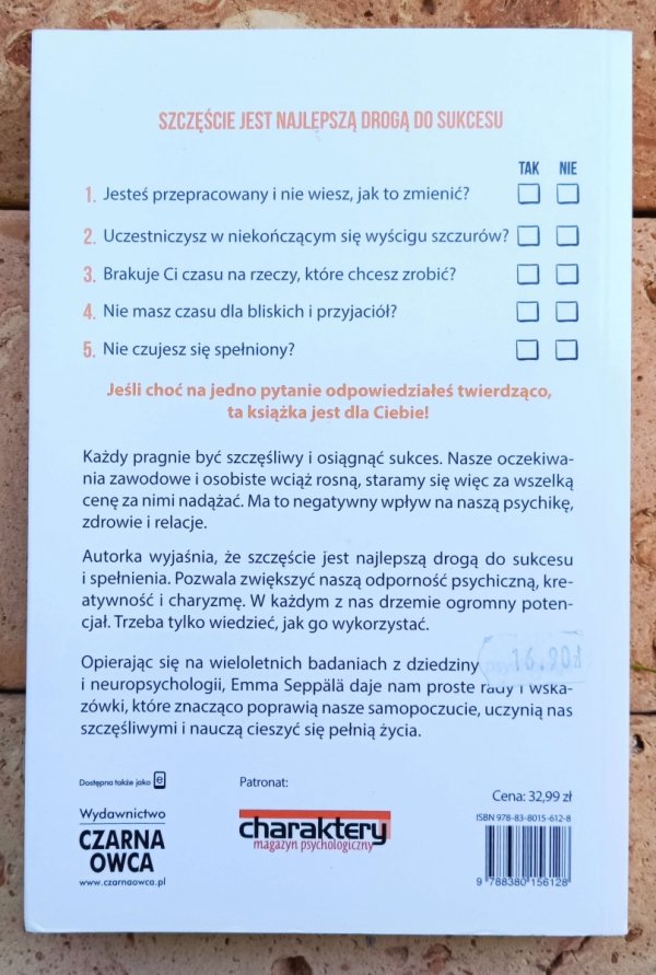 Emma Seppala Droga do szczęścia - okładka