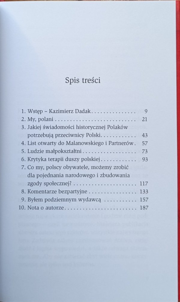 Krzysztof Budziakowski • My, polani i inne szkice - spis treści